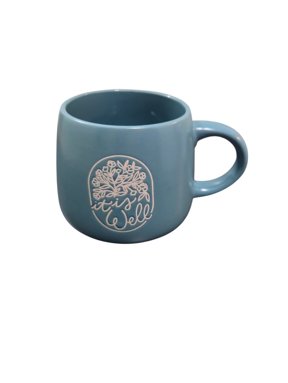 The Daily Grace Co It Is Well Teal Ceramic Mug 16oz Christian Faith Coffee Cup